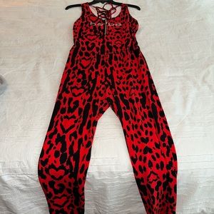 Bebe Red Leopard Romper